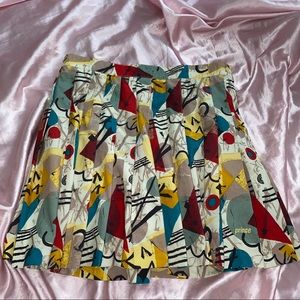 Vintage Prince Abstract Art Pleated Tennis Skirt